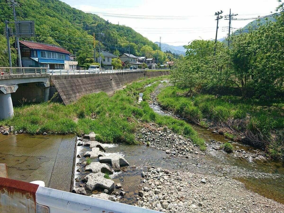 三沢川と樋田川の合流地点